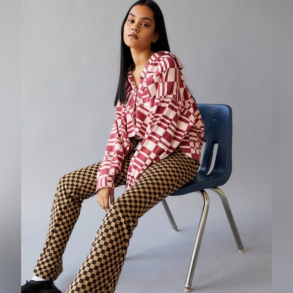 Urban outfitters BDG oversized cropped flannel top Boxy Women Small - Picture 4 of 13